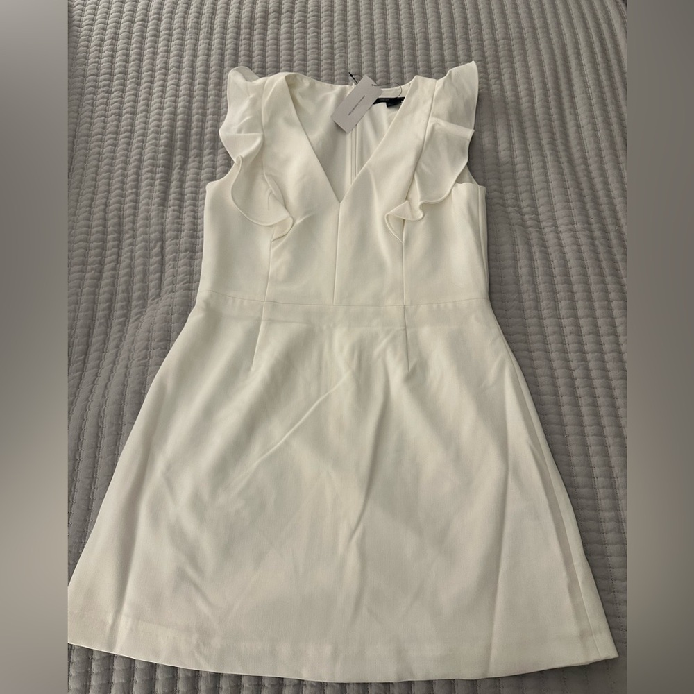 French Collection Summer White Knee Length Dress Size 12